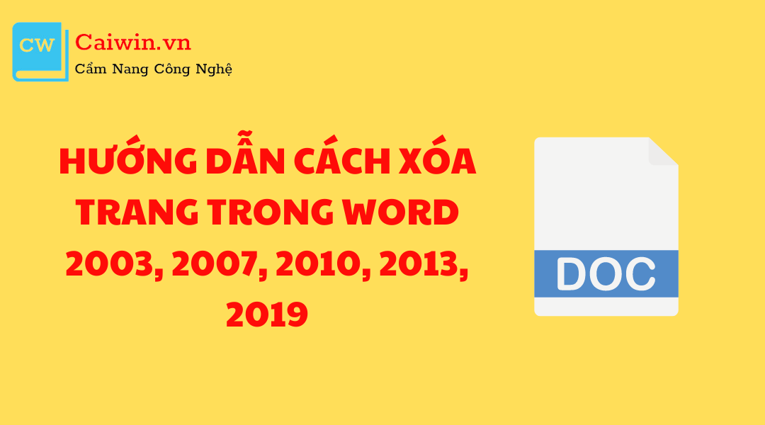 cách xoá trang trong word