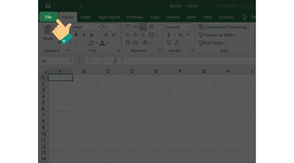 bước 1 cách 3 hiện sheet excel