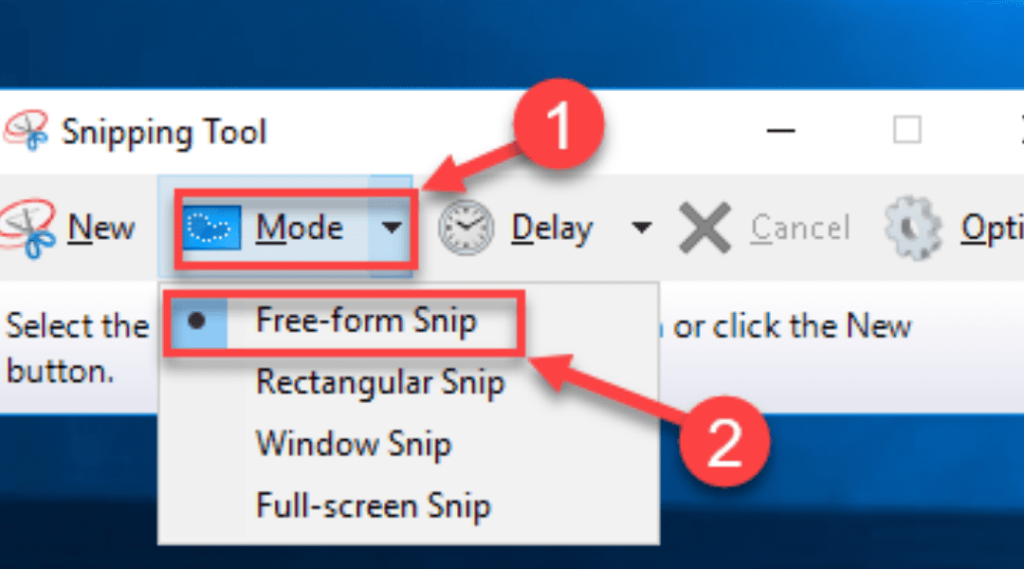 bước 2 cách chụp màn hình snipping tool