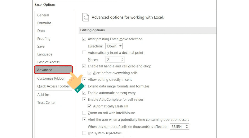 bước 3 cách 3 hiện sheet excel