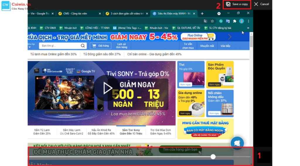 bước 4 cắt video bằng hệ điều hành win 10