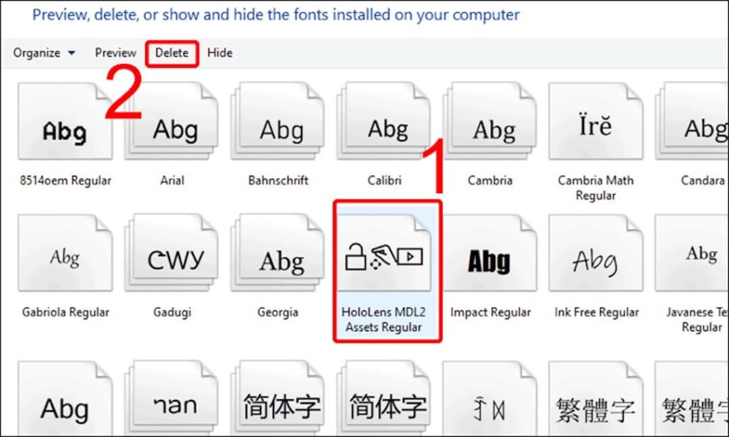 cách gỡ cài đặt font chữ