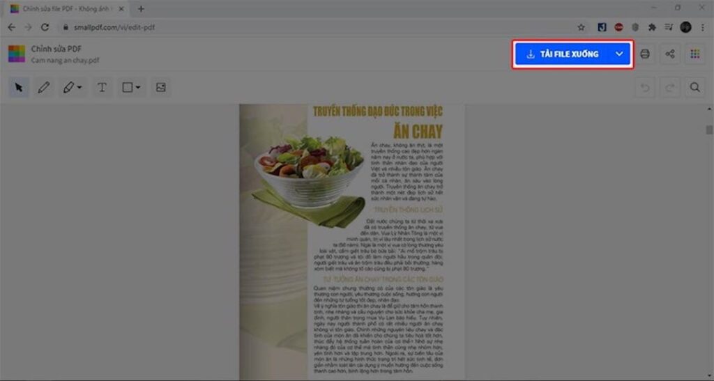 chỉnh file bằng smallpdf