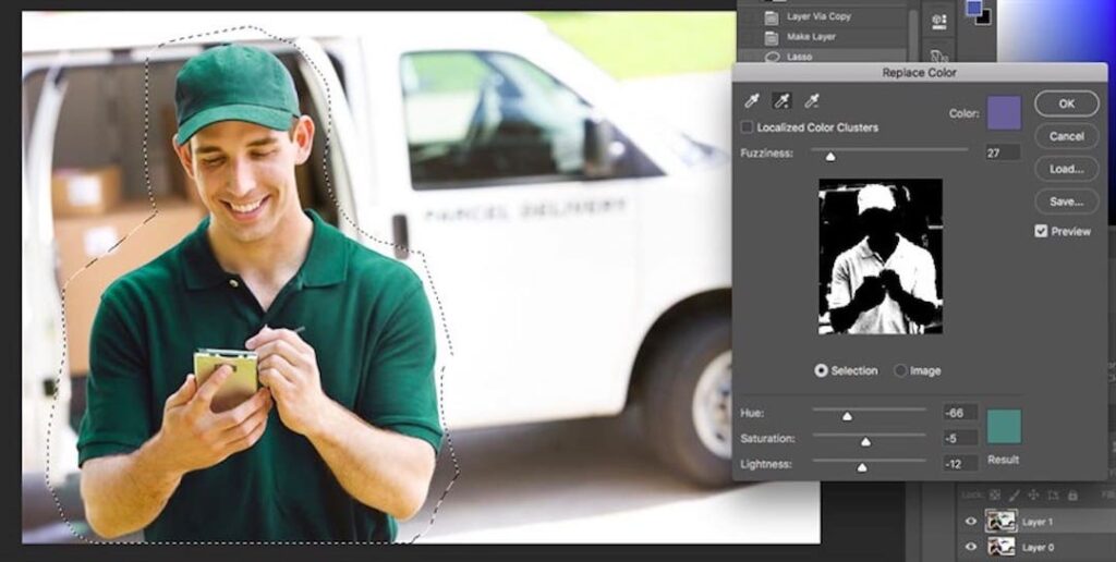 kết quả của việc đổi nền bằng photoshop