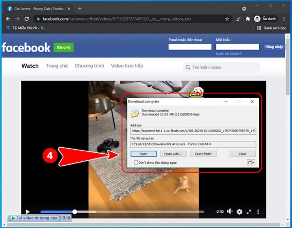 tải video facebook bằng phần mềm
